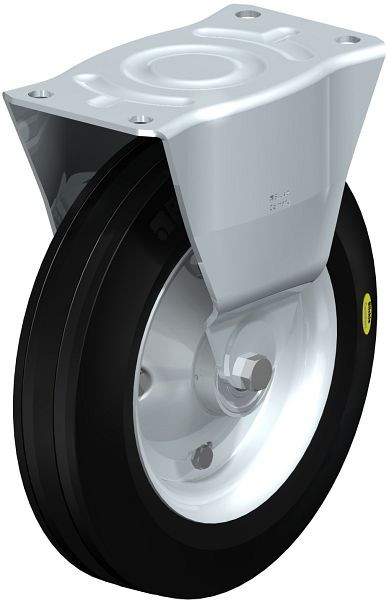 Blickle B-RD 280K Stahlblech-Bockrolle, mittelschwere Ausführung, mit Anschraubplatte, Zweikomponenten-Vollgummi, Schwarz, 42721