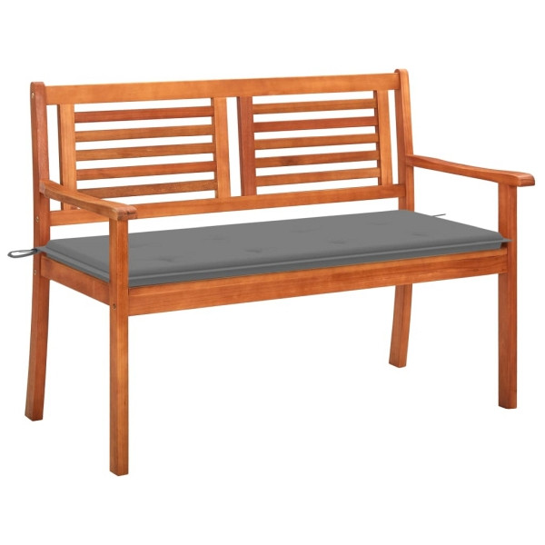 vidaXL 2-Sitzer-Gartenbank mit Auflage 120 cm Massivholz Eukalyptus, 3060970