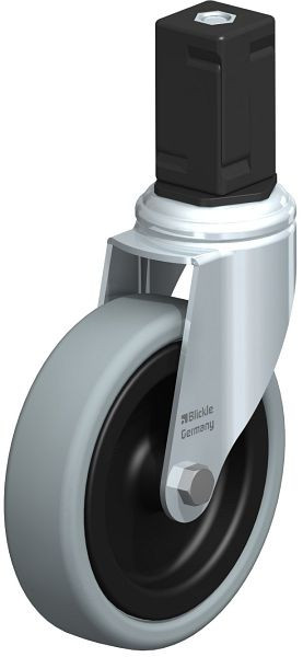 Blickle LKRA-VPA 126G-11-EV17 Apparate-Lenkrolle mit Expander, Vollgummi, Grau, 848382