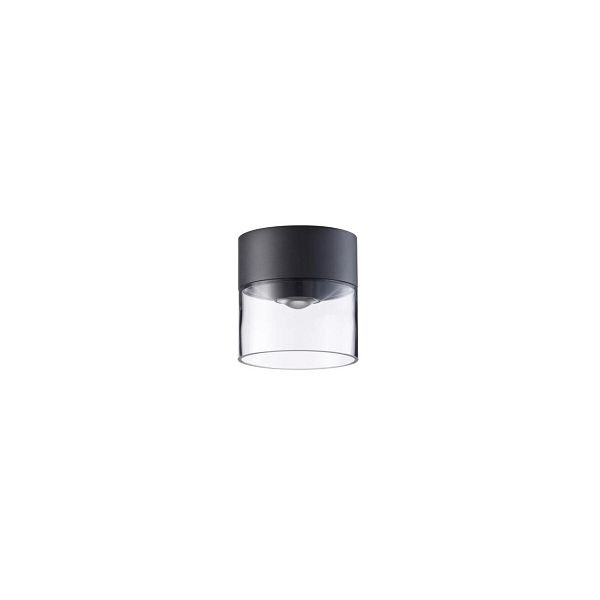 LCD LED-Anbauleuchte 6W 3000K 250lm graphit mit Konverter IP65 Ø108mm glasklar 5068, 134091