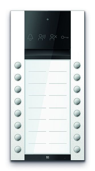 TCS Türkontrollsystem PES PRO Audio Außenstation 16T 2 Spalten AP RAL9010 reinweiß, ASA120216-0019