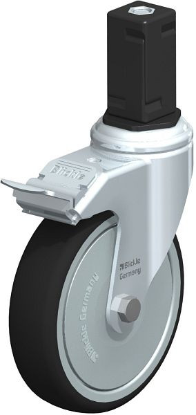 Blickle LKRA-PATH 126K-11-FI-FK-EV15 Apparate-Lenkrolle mit Expander & Feststeller, Thermoplastisches Polyurethan, Grau, 848894
