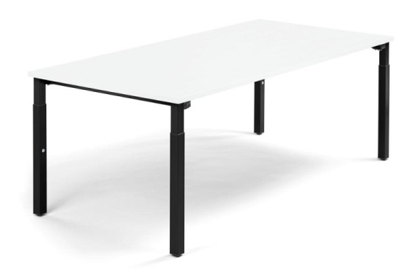 Deskin Konferenztisch System MODUL, Weiß, 2000 x 1000 x 650 mm, Gestell: Schwarz RAL 9005, 348140