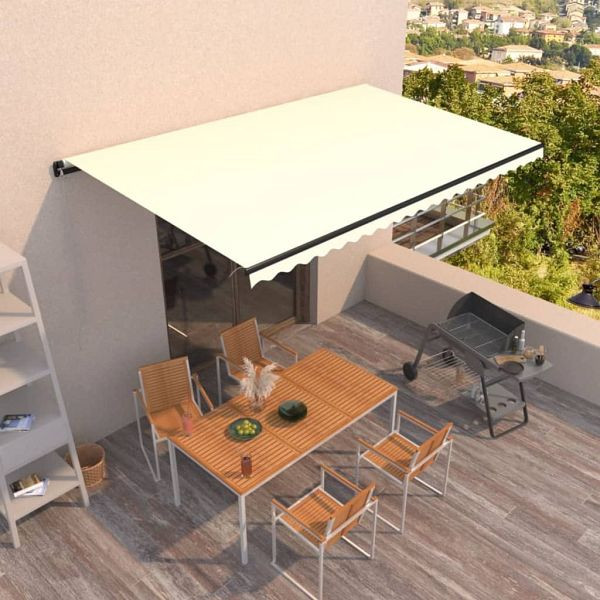 vidaXL Markise Manuell Einziehbar 500x350 cm Creme, 3069217