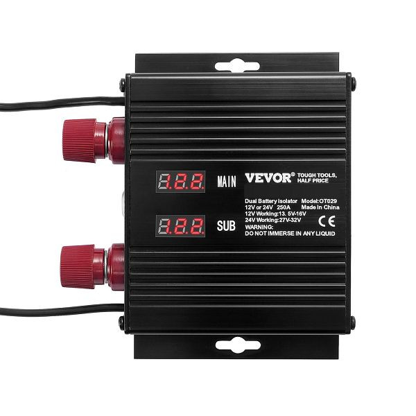 VEVOR 250 AMP Spannungsgesteuertes Trennrelais, 12 V/24 V, Universal VSR Spannungsempfindliches Relais Batterie Isolator, FDCDJDQZJLCD5R75PV9
