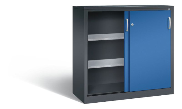 C+P Schiebetürenschrank Acurado, H1200xB1200xT500mm, Farbe: Schwarzgrau / Enzianblau, 2057-092 S10043