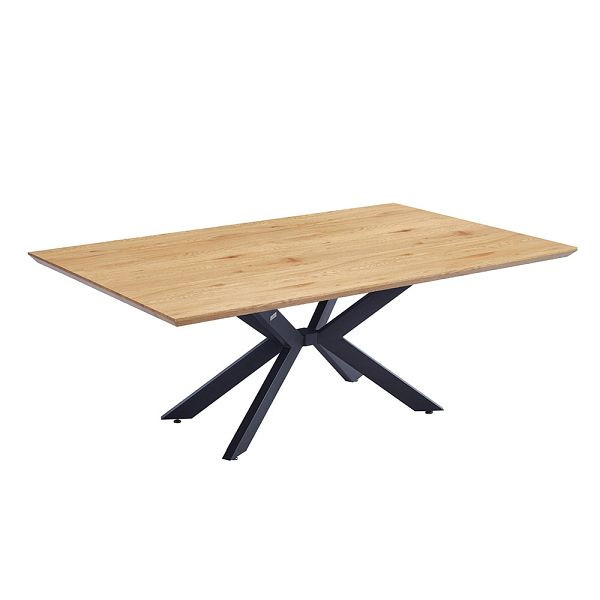 HOME DELUXE Esstisch Eckig AVENCIA inklusive Sternfuß - 160 x 100 cm Light Oak, 58368