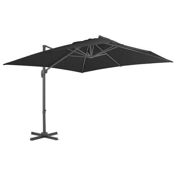 vidaXL Ampelschirm mit Aluminium-Mast 300x300 cm Anthrazit, 44636