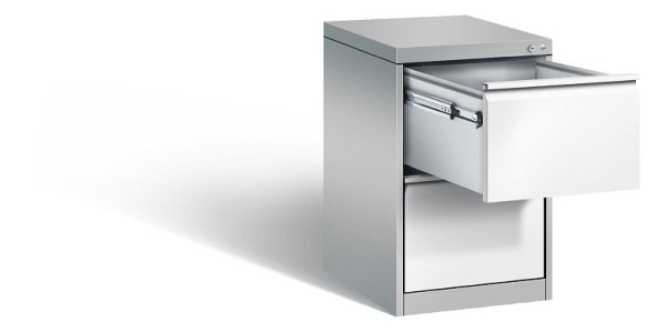 C+P Hängeregistraturschrank Acurado, H733xB433xT590mm, Farbe: Weißaluminium / Verkehrsweiß, Griffleiste, 12412-311 S10071