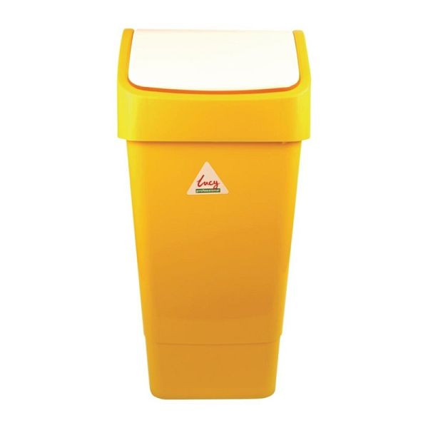 SYR Abfalleimer mit Schwingdeckel gelb 50L, minimaler Kontakt, CC080