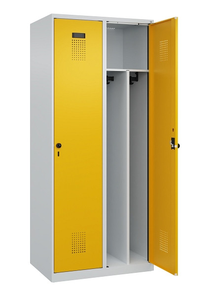 C+P Spind Evolo PLUS, 2 Abteile, 1850x800x500mm, 7035/1004, Verschluss Drehriegel, 049000-22F S10000