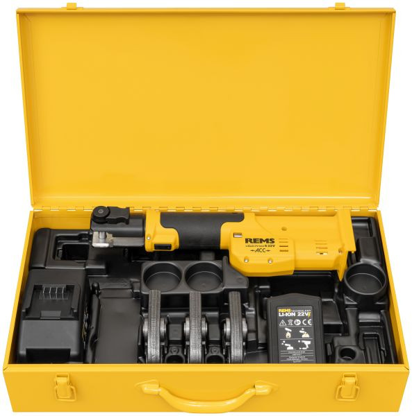 REMS Mini-Press, Akku Radialpresse mit Zwangsablauf, S 22V ACC Basic-Pack + 3 PZ bis 35 mm, 578X08 R220