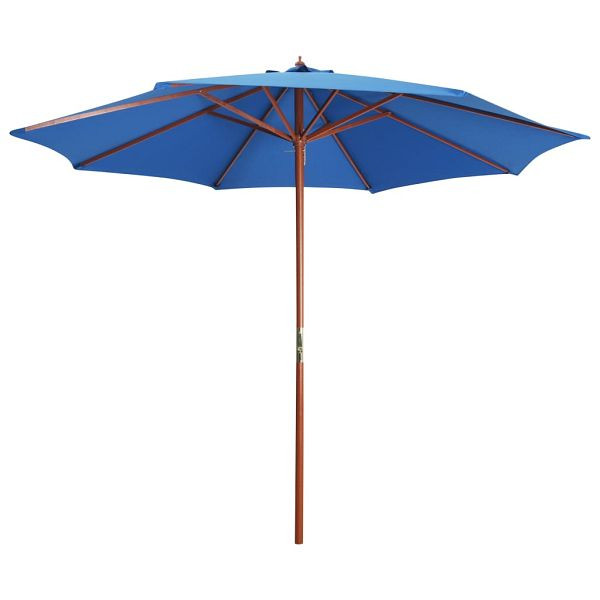 vidaXL Sonnenschirm mit Holz-Mast 300 x 258 cm Blau, 47125