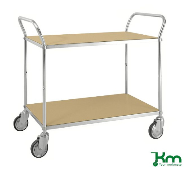 Kongamek ESD-Etagenwagen mit 2 Böden, 4 Lenkrollen, 2 davon mit Bremsen, mit Drehgestellrädern, KM4147-ESDB