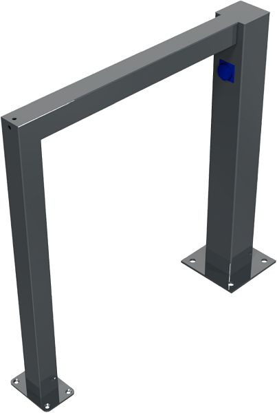 Schake Einzelbügel E-Bike - Anlehnbügel mit Ladestation inklusive IP 67 Ausgangssteckdose 230V, mit Schutzdeckel, 454_080PBE