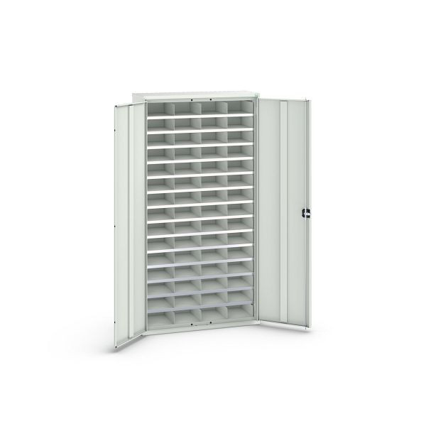 bott verso Fächerschrank, mit 60 Abteilen, BxTxH: 1050 x 350 x 2000 mm, Lichtgrau / Lichtgrau, 16926503.16