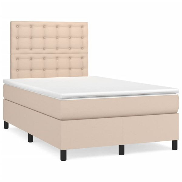 vidaXL Boxspringbett mit Matratze & LED Cappuccino-Braun 120x190 cm, 3270298