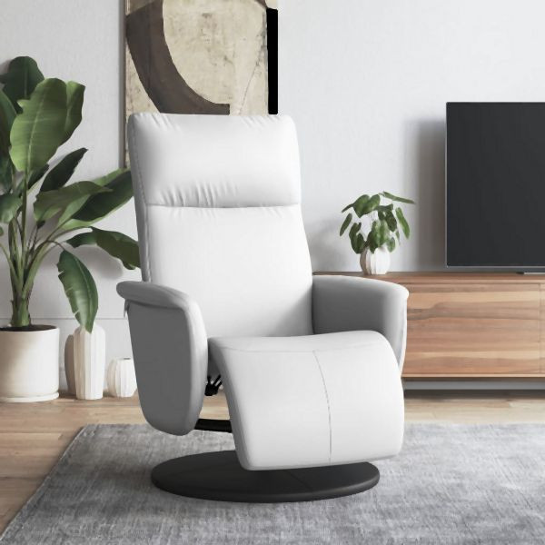 vidaXL Relaxsessel mit Fußteil Weiß Kunstleder, 356550, 8721012043329