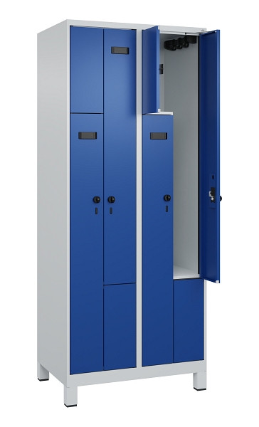 C+P Z-Spind Evolo PLUS, Füße, 4 Fächer, 1950x800x500mm, 7035/5010, Drehriegel, 049013-224 S10013