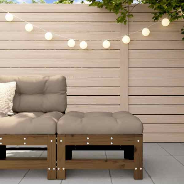vidaXL Gartenhocker mit Kissen Honigbraun Massivholz Kiefer, 825670