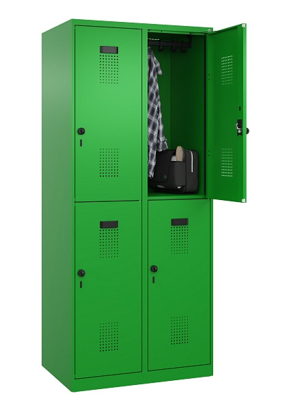 C+P Doppelstöckiger Spind Evolo PLUS, 4 Fächer, 1850x800x500mm, 6037/6037, Drehriegel, 049300-22 S10026