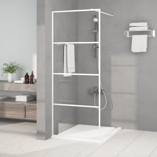 vidaXL Duschwand für Begehbare Dusche Weiß 80x195 cm ESG-Klarglas, 152140