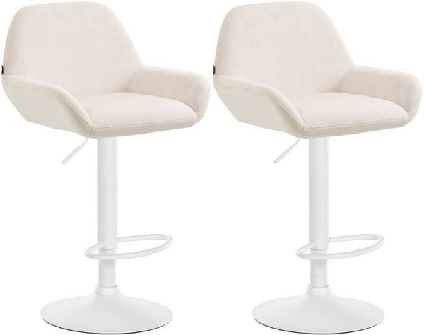 CLP Barhocker Braga Samt weiß, creme, VE: 2 Stück, 323663