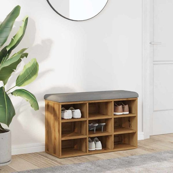 vidaXL Schuhbank Artisan-Eiche 82x32x50 cm Holzwerkstoff, 857624