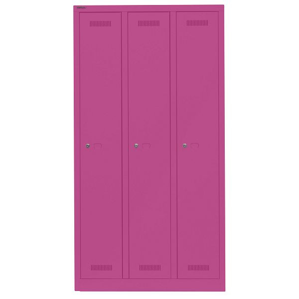 Bisley Garderobenschrank Monobloc™, 3 Abteile je 1 Fach, 681 fuchsia, ML09T1681