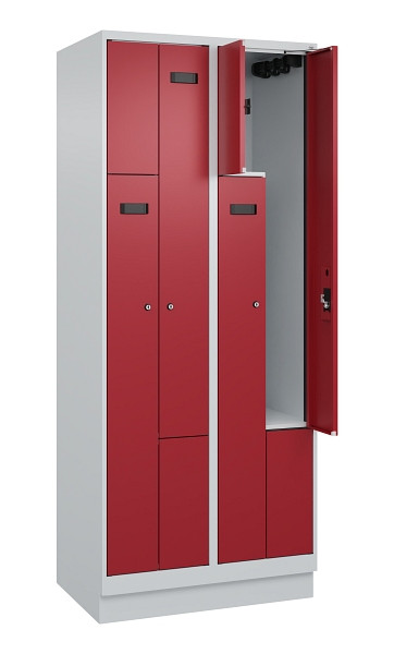 C+P Z-Spind Evolo PLUS, Sockel, 4 Fächer, 1950x800x500mm, 7035/3003, Zylinderschloss, 049023-224 S10032