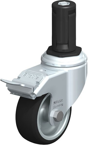 Blickle LKRA-PATH 80G-11-FI-ER14 Apparate-Lenkrolle mit Expander & Feststeller, Thermoplastisches Polyurethan, Grau, 848685