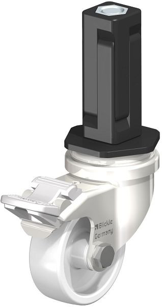 Blickle LRXA-PO 50G-FI-EXV03 Edelstahl-Apparate-Lenkrolle mit Expander & Feststeller, Polyamid, Weiß, 856454