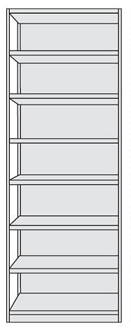 Kerkmann Büro-Komplett-Regal Progress 500, B 960 x T 400 x H 2600 mm, lichtgrau, 50941711
