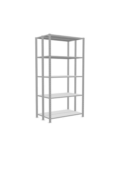 Schulte Grundregal, Steck-Doppelregal MULTIplus250, 2000 x 1000 x (2x300) mm, 2x5 Fachböden, Längenriegel, RAL 7035 lichtgrau, 33230