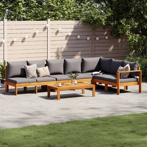 vidaXL 5-teilig Garten-Sofagarnitur mit Kissen Massivholz Akazie, 3214872
