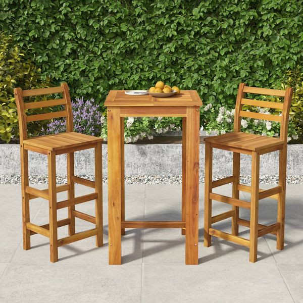 vidaXL 3-teilig Gartenbar-Set Massivholz Akazie, 3154390