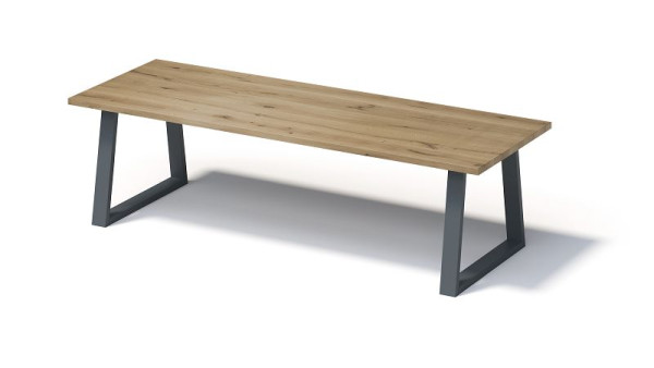 Bisley Fortis Table Regular, 2800 x 1000 mm, gerade Kante, geölte Oberfläche, T-Gestell, Oberfläche: natürlich / Gestellfarbe: anthrazitgrau, F2810TP334