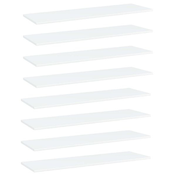 vidaXL Bücherregal-Bretter 8 Stück Weiß 100x30x1,5 cm Holzwerkstoff, 805395