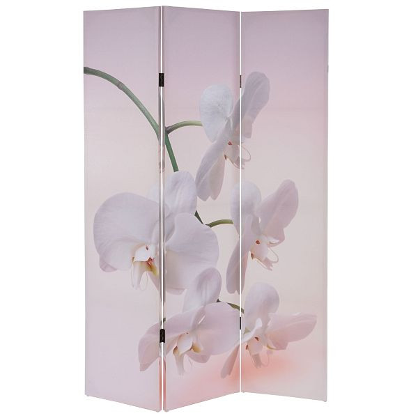 Mendler Foto-Paravent T233, Paravent Trennwand 180x120cm, Orchidee, 35983