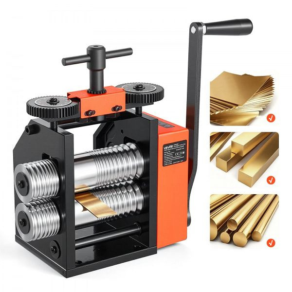 VEVOR Handwalzwerk 40 mm, 3-in-1 für Rund-, Flach- und Vierkantprofile, Dicke 0,03–7 mm, SYYPJ3H1YPYX6L8II001V0