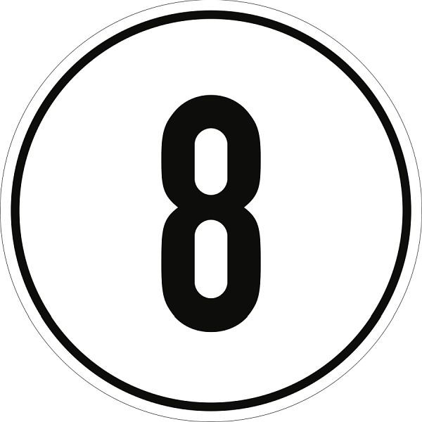 Moedel Geschwindigkeitsschild, 8 km/h, Aluminium, Ø 200 mm, 54270