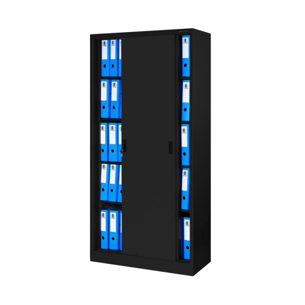 Jan Nowak Schiebetürenschrank KUBA, 900 x 1850 x 400 mm, schwarz, 1859