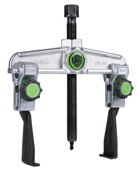 KUKKO 2-armiger Universal-Abzieher mit schmalen, schnellverstellbaren Abzugshaken, bis 120 mm Spannweite, 100 mm Spanntiefe, 20-10xS