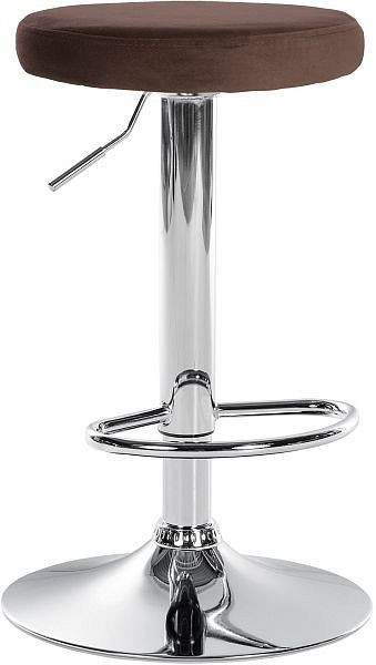 CLP Barhocker Ponte Samt chrom, braun, 322027, 4251756489045
