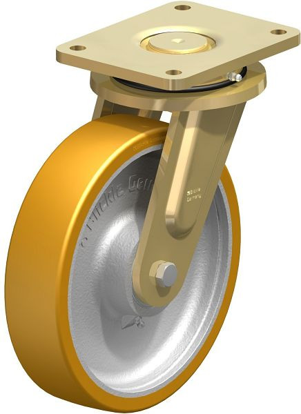 Blickle LS-GTH 250K Stahlgeschweißte Schwerlast-Lenkrolle, schwere Drehkranz-Ausführung, Blickle Extrathane®, Hellbraun, 267302