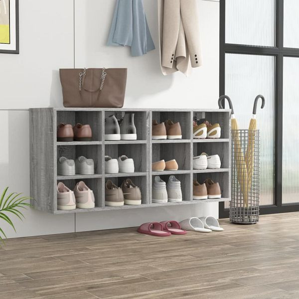 vidaXL Schuhregale 2 Stück Grau Sonoma 52,5x30x50 cm, 820511