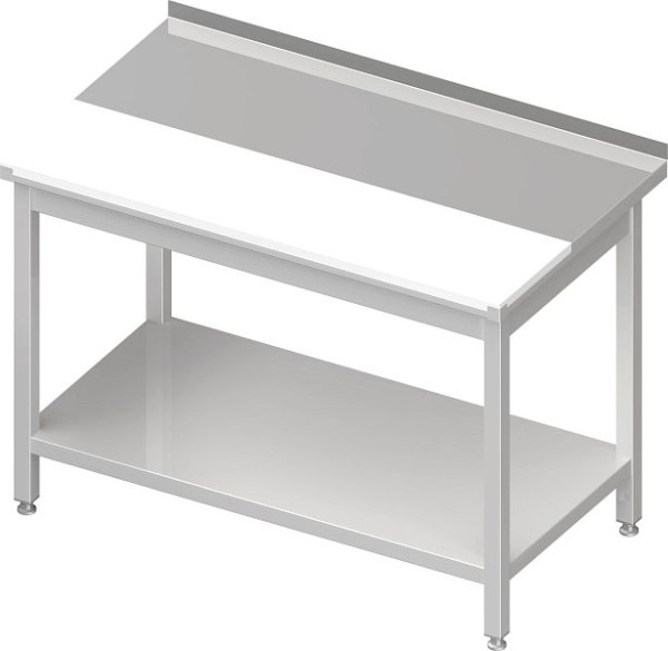 Stalgast Arbeitstisch mit Grundboden, 800x700x850 mm, mit vertiefter PE-Schneideplatte, mit Aufkantung, verschweißt, VAT08715A