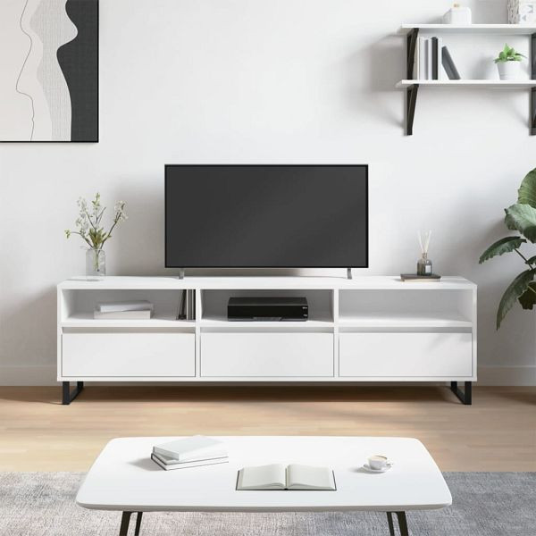 vidaXL TV-Schrank Weiß 150x30x44,5 cm Holzwerkstoff, 831300