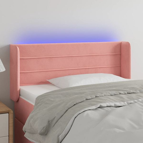 vidaXL LED Kopfteil Rosa 93x16x78/88 cm Samt (Polyester), 3123417