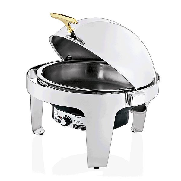 WAS Elektro Chafing Dish mit Roll Top Deckel, 6,8 Liter, Durchmesser 36 cm, Kunststoff, 1460689